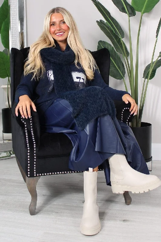 Skirt in Oboe(Blue) EJW233003706 by Elisa Cavaletti high slit skirt