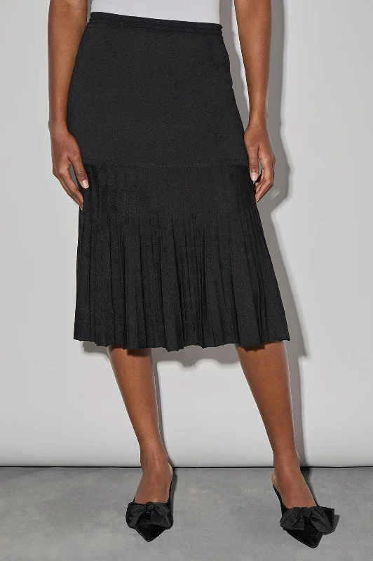 Soft Knit Below the Knee Trumpet Skirt cashmere skirt rich