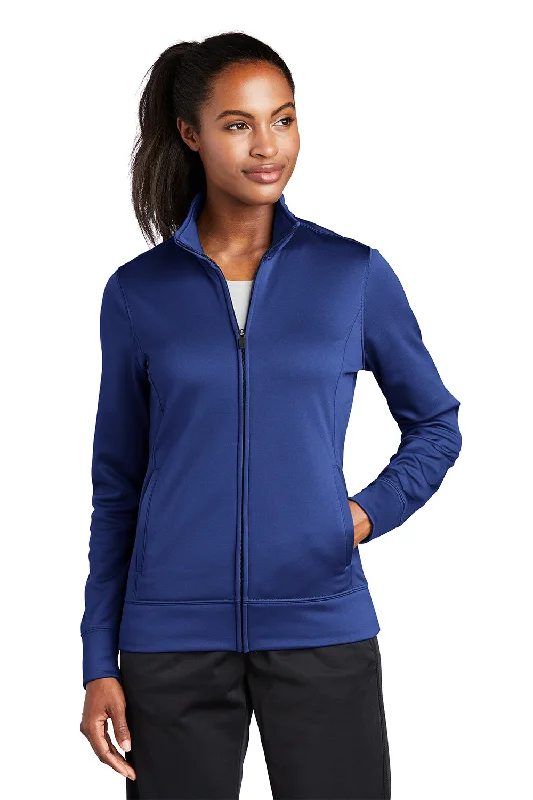 Sport-Tek Womens Sport-Wick Moisture Wicking Fleece Full Zip Sweatshirt w/ Pockets - True Royal Blue Hoodie with Drop Shoulder Relaxed Streetwear Sport-Tek Womens Sport-Wick Moisture Wicking Fleece Full Zip Sweatshirt w/ Pockets - True Royal Blue Hoodie with Drop Shoulder Relaxed Streetwear