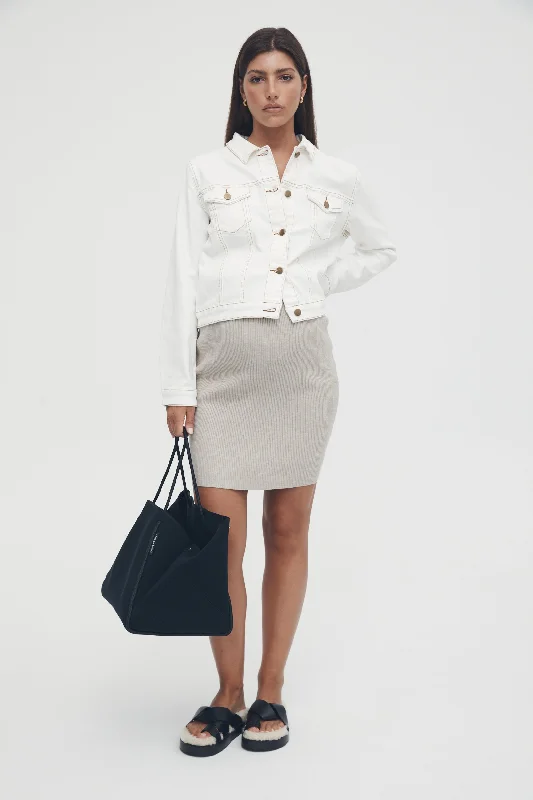 Coastal Knit Skirt (Taupe Marle) a-line skirt cut