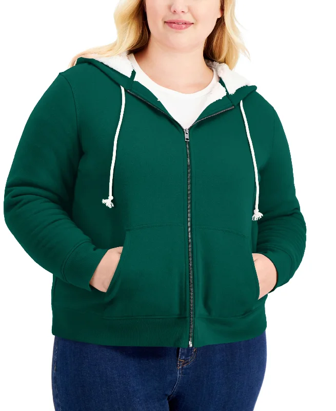 Style & Co Plus Size Sherpa Lined Hoodie Cotton Hoodie Fleece Lining Warmth