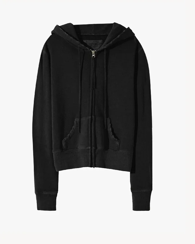 Callie Zip Up Hoodie Hoodie with Hem Elastic Stretchable Comfortable