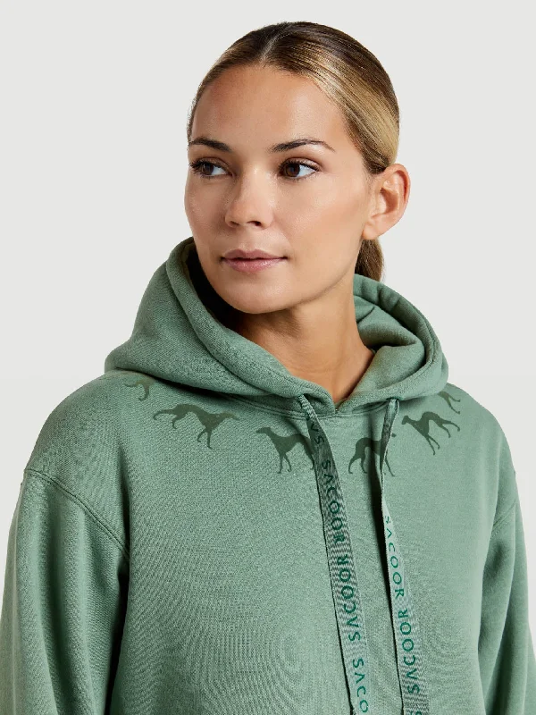 Sweatshirt with hoodie and logo print Hoodie with Hem Patch Decorative Personalized