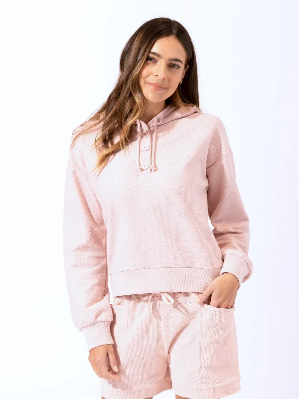 Tanisha Henley Hoodie Hoodie with Toggle Buttons Decorative Unique
