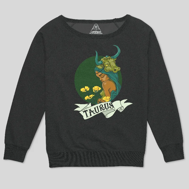 TAURUS BY SAM FLORES WOMEN'S SCOOP NECK SWEATSHIRT Hoodie with Rolled Sleeves Casual Relaxed TAURUS BY SAM FLORES WOMEN'S SCOOP NECK SWEATSHIRT Hoodie with Rolled Sleeves Casual Relaxed