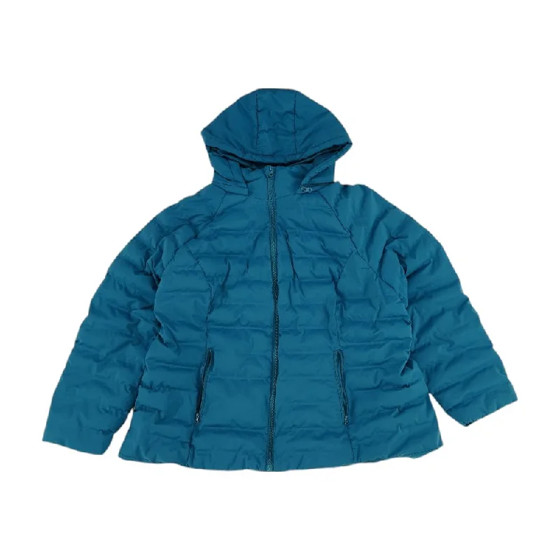 Teal Solid Puffer Jacket