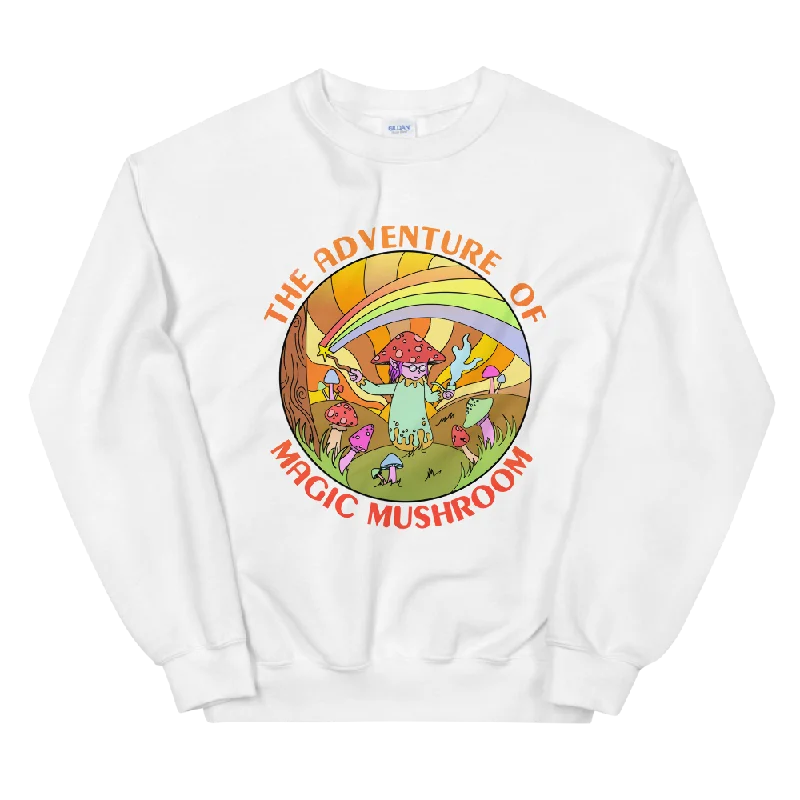 The Adventure Of Magic Mushroom Graphic Sweatshirt Hoodie with Distressed Vintage Worn The Adventure Of Magic Mushroom Graphic Sweatshirt Hoodie with Distressed Vintage Worn