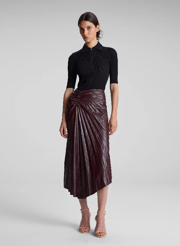 Tracy Textured Vegan Leather Skirt wool skirt thick