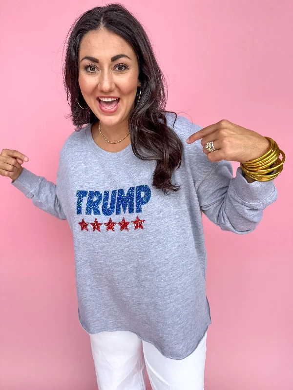 Trump Caviar Sweatshirt - Heather Grey Hoodie with Hidden Zipper Minimalist Clean