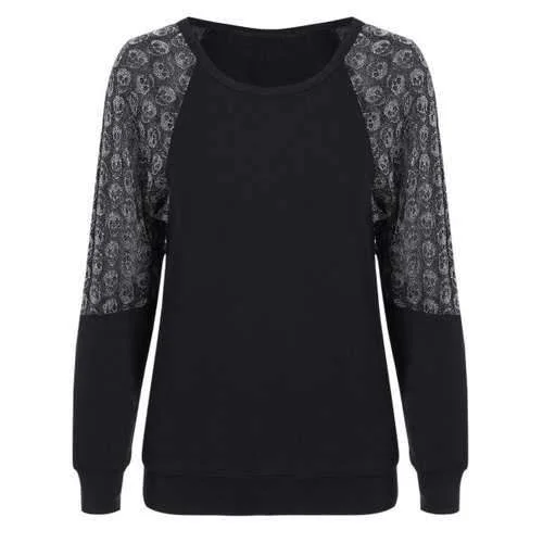 Stylish Skulls Spliced Raglan Sleeve Pullover Sweatshirt For Women - Black Xl Hoodie with Earth Tones Natural Calm Stylish Skulls Spliced Raglan Sleeve Pullover Sweatshirt For Women - Black Xl Hoodie with Earth Tones Natural Calm