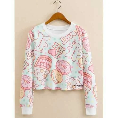 Cookies Letter Print Cropped Long Sleeve Sweatshirt - Light Blue S Hoodie with Tie-Dye Psychedelic Retro Cookies Letter Print Cropped Long Sleeve Sweatshirt - Light Blue S Hoodie with Tie-Dye Psychedelic Retro