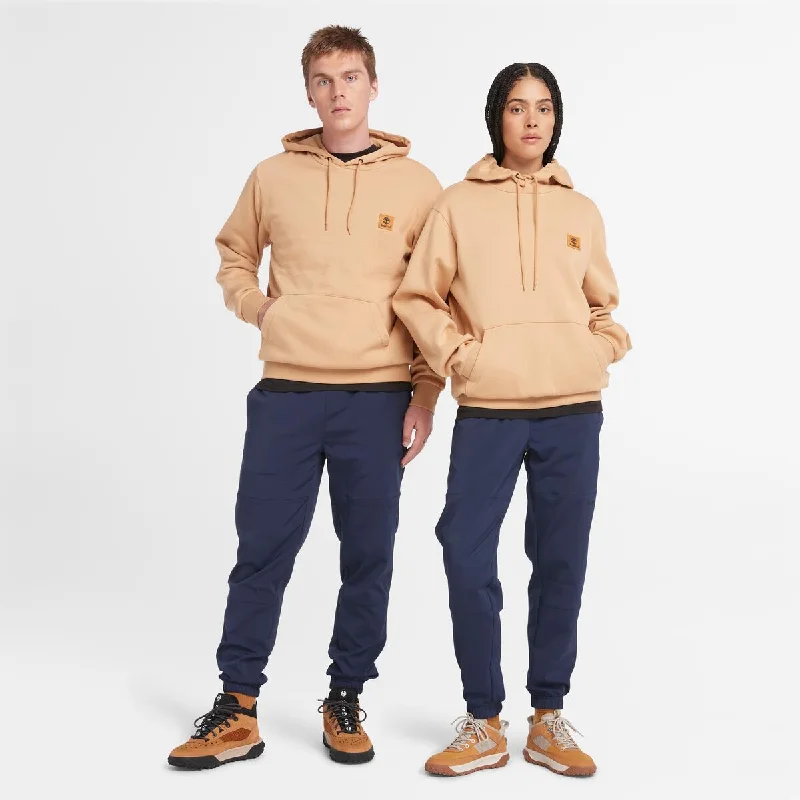 Unisex Woven Badge Hoodie Hoodie with Mesh Breathable Sporty