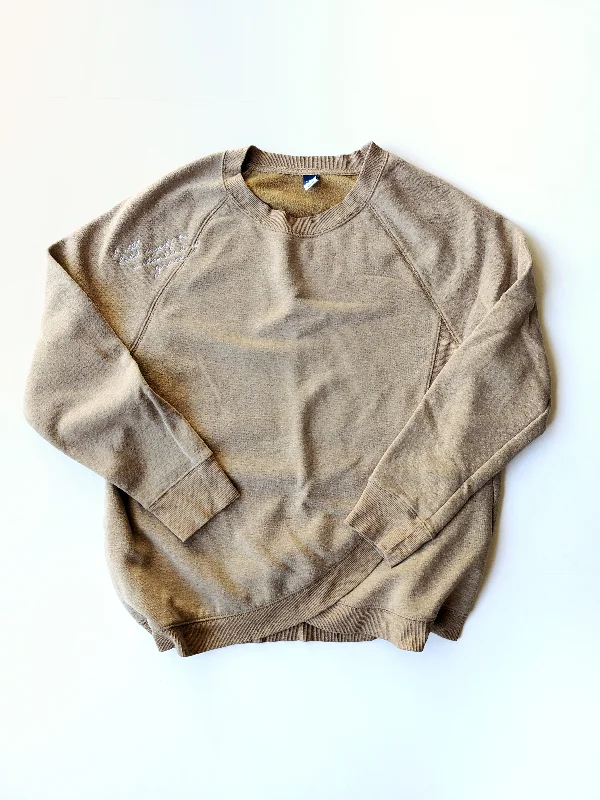 *UPCYCLED* embroidered sweatshirt- Size Medium Hoodie with Slit Hem Functional Movement *UPCYCLED* embroidered sweatshirt- Size Medium Hoodie with Slit Hem Functional Movement