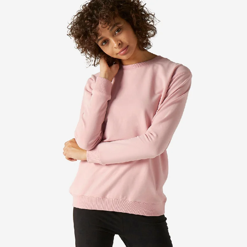 Women's Fitness Sweatshirt 100 Hoodie with Hem Elastic Stretchable Comfortable