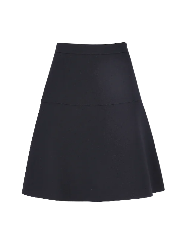 wool-silk a-line skirt wool skirt breathable
