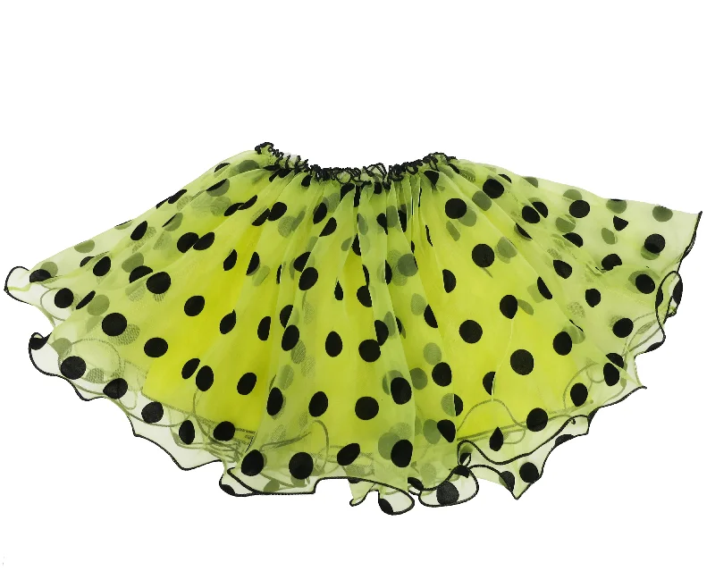 Yellow/Black Polka Dot Bumble Bee Organdy Tutu Skirt denim skirt classic
