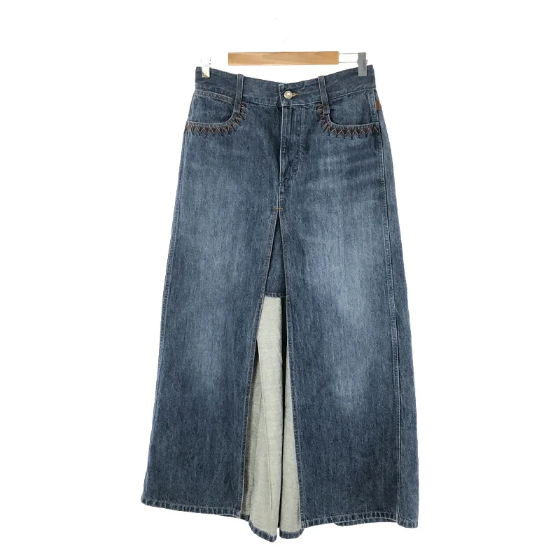 Chloe Denim Long Skirt Cotton Blue