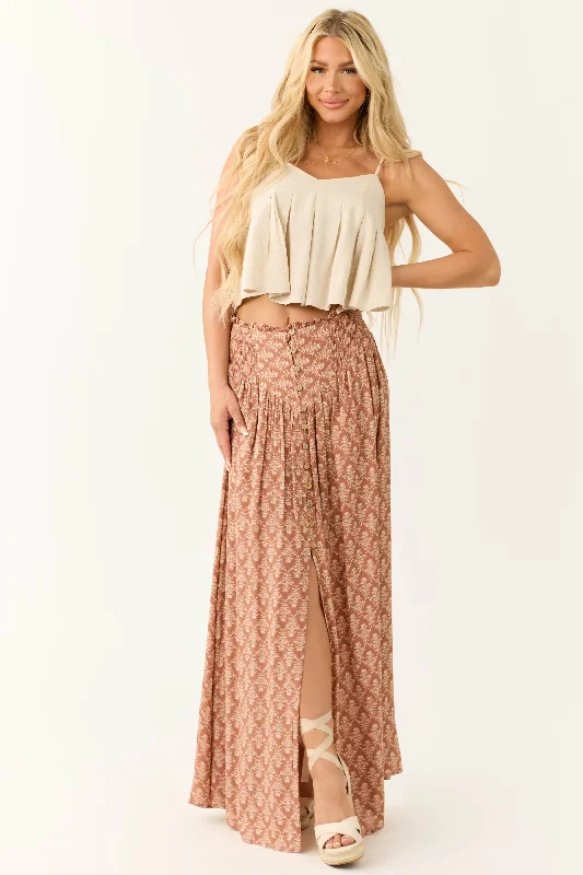 Ginger Abstract Floral Print Maxi Skirt