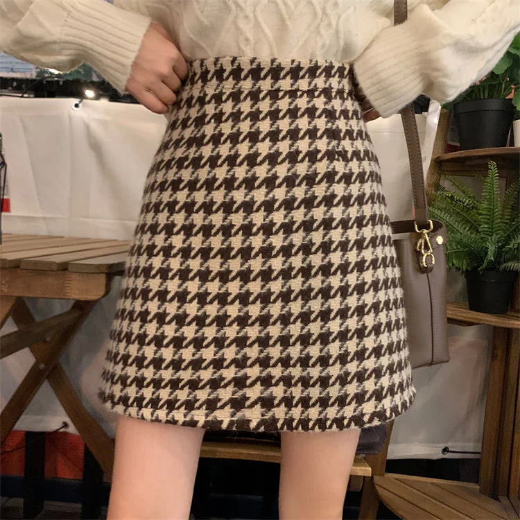 Houndstooth Mini Skirt (2 Colors)