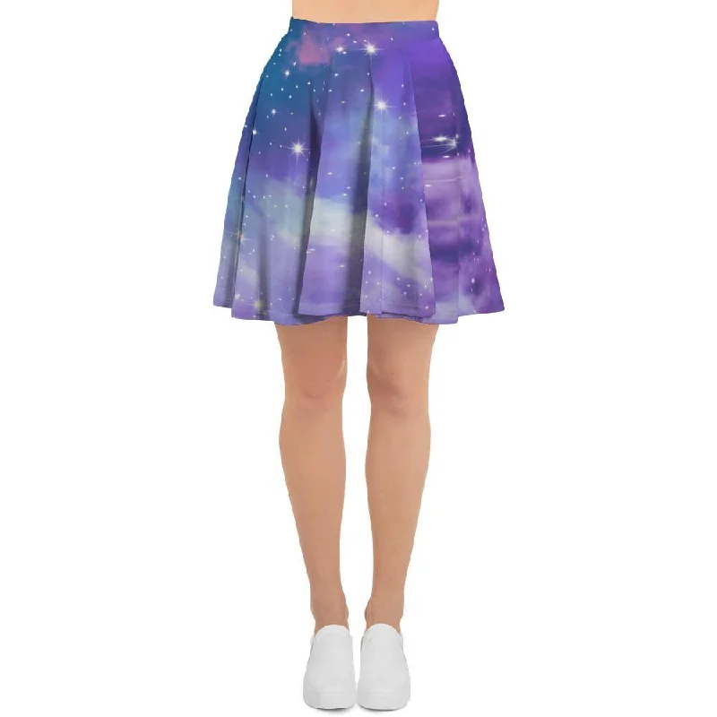 Purple Universe Galaxy Women's Skirt