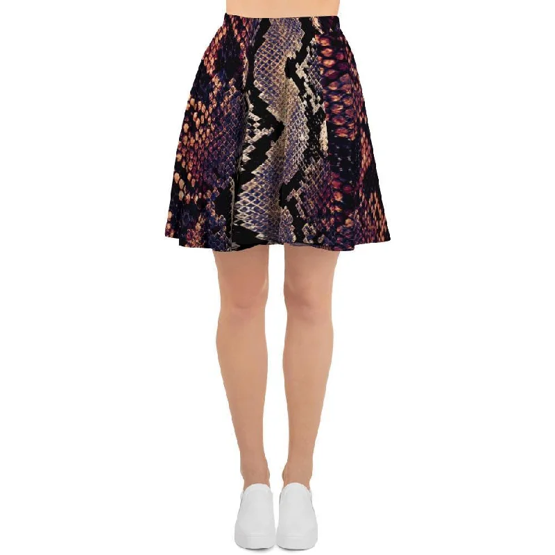 Python Snakeskin Print Women's Skirt