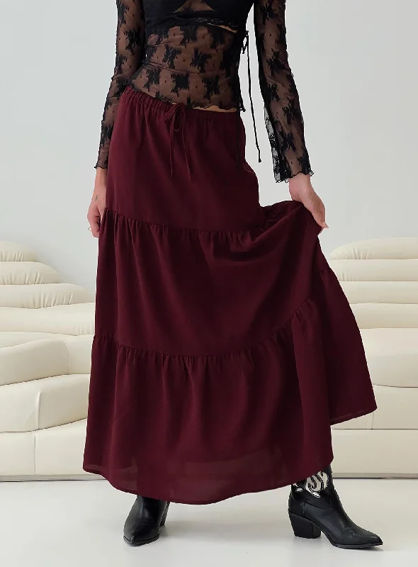 Whole Again Maxi Skirt Burgundy