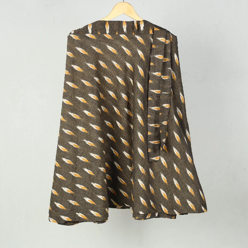 Brown - Wrap Around Cotton Pochampally Ikat Skirt 09